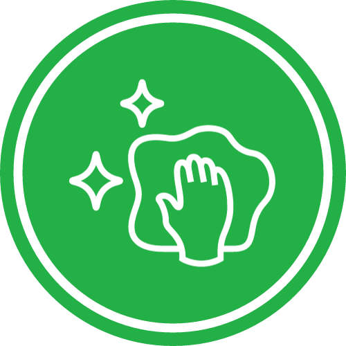 Cartoon icon of hand cleaning