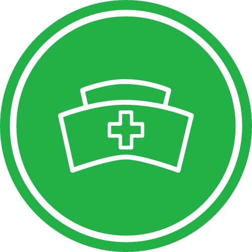Cartoon icon of nurses hat